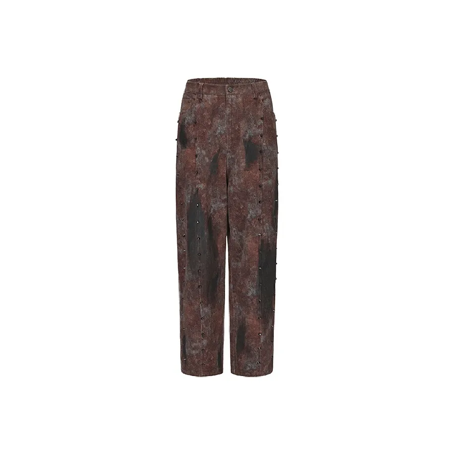 VANN VALRENCÉ Джинсы Унисекс Ржаво-красный