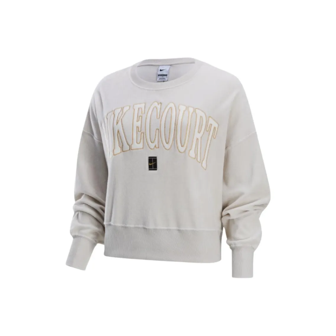 Nike COURT HERITAGE Толстовка Женская Металлический Золотой Экрю