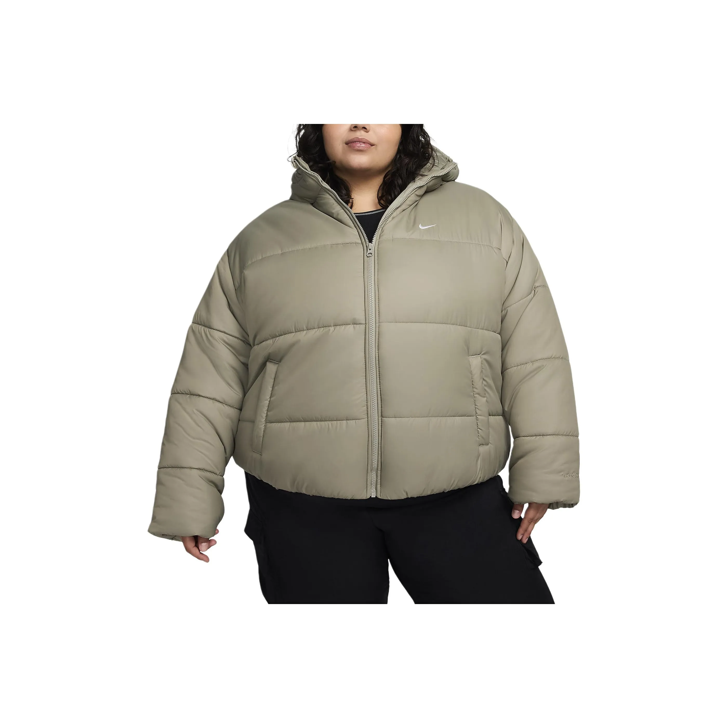 Nike Sportswear Classic Puffer Women's Therma FIT Loose Hooded Jacket Plus Size