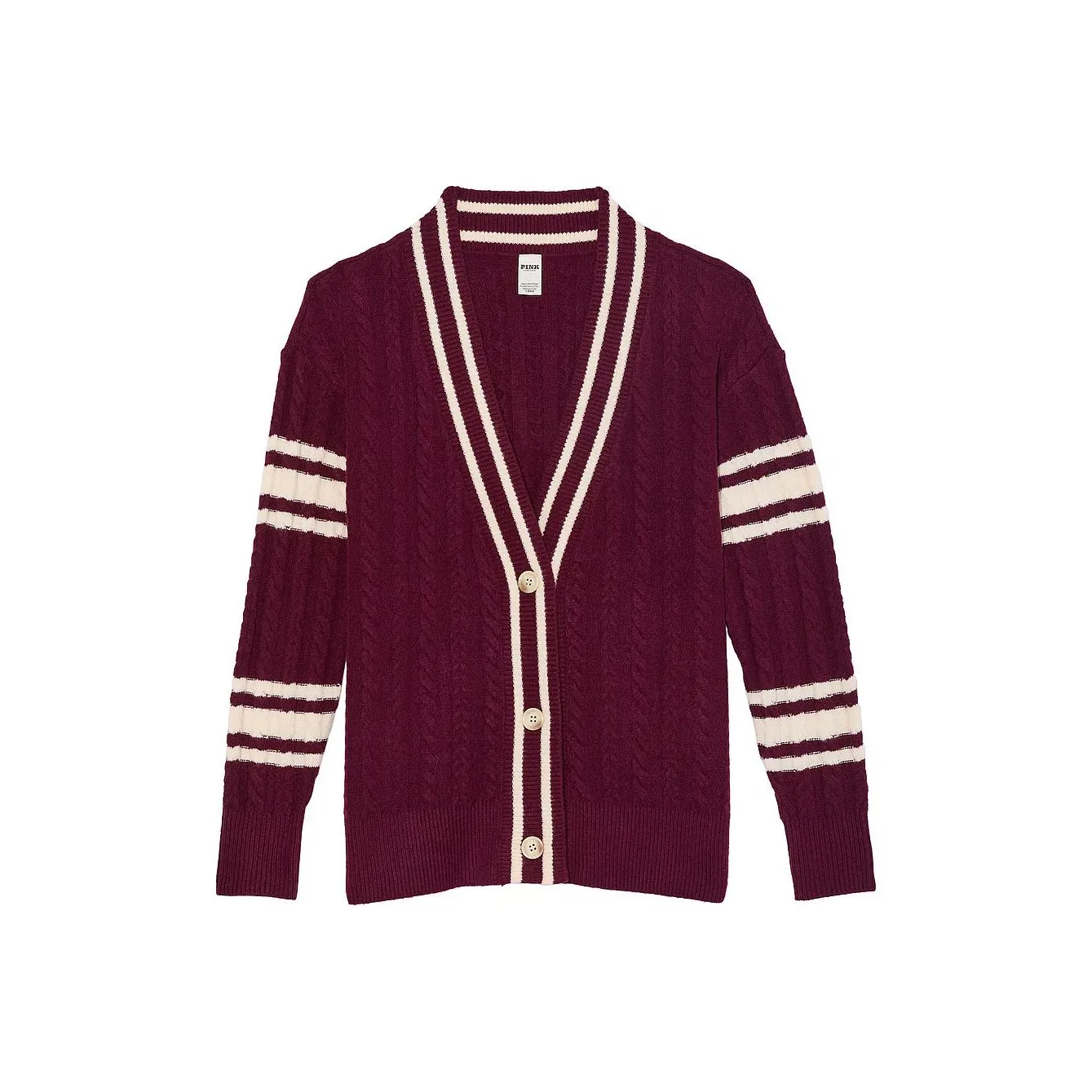 Victoria's Secret Розовый Collegiate CABLE KNIT OVERSIZED Кардиган Дикий Розовый Трикотаж Женские Дикий Розовый