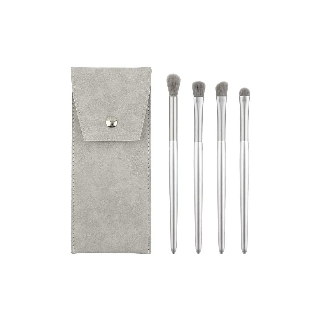 KEWANHONG Серебряный Набор кистей для макияжа с глазами дружественный к коже мягкий 4 шт. кистей + сумка для кистей