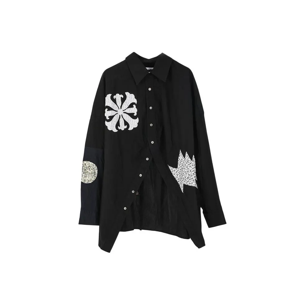 AMBUSH OFF SHOULDER PATCHWORK SHIRT Shirt Women's Black