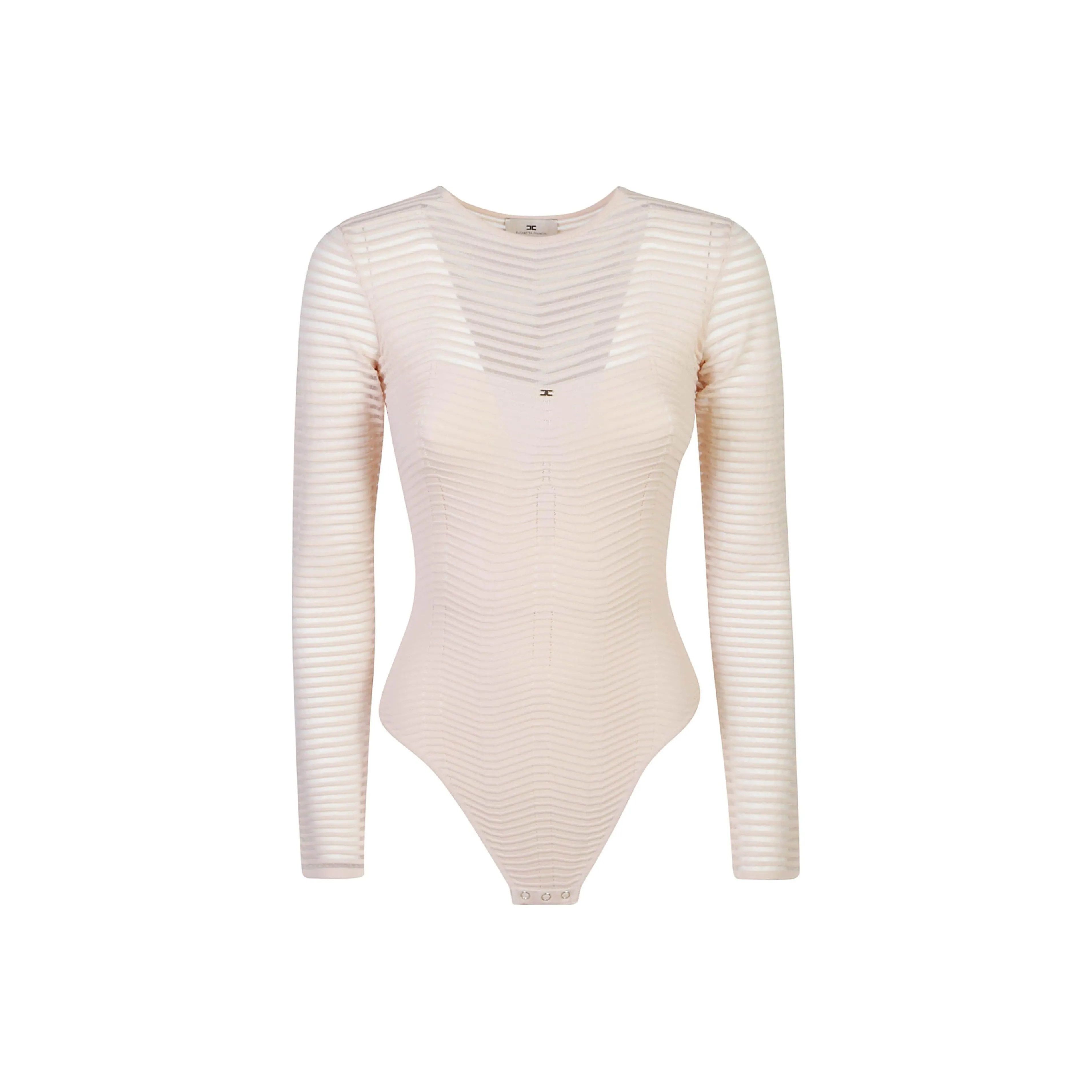 Elisabetta Franchi Herringbone Pattern Long Sleeved Bodysuit