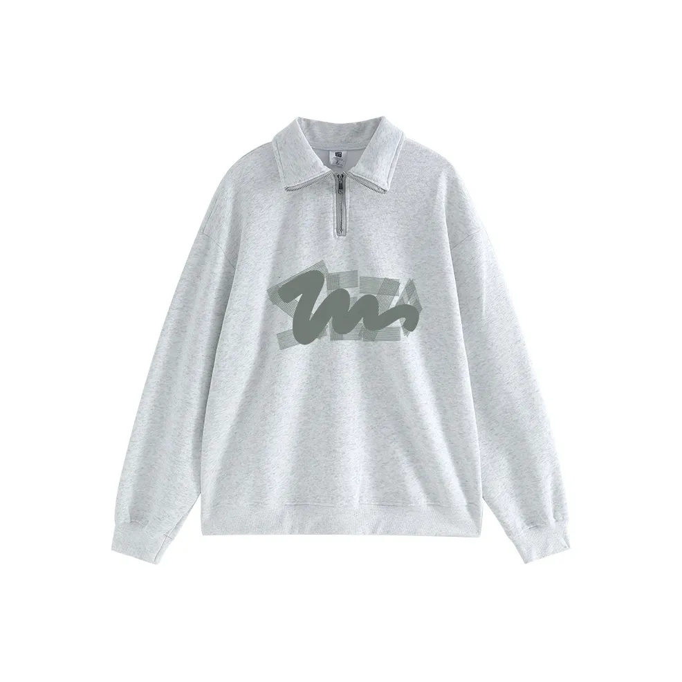 PAZZO Half Zip Polo Collar Regular Fit Sweatshirt Women's