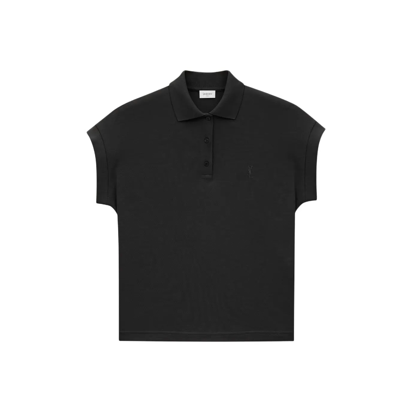 SAINT LAURENT Cassandre Logo Embroidered Polo Shirt