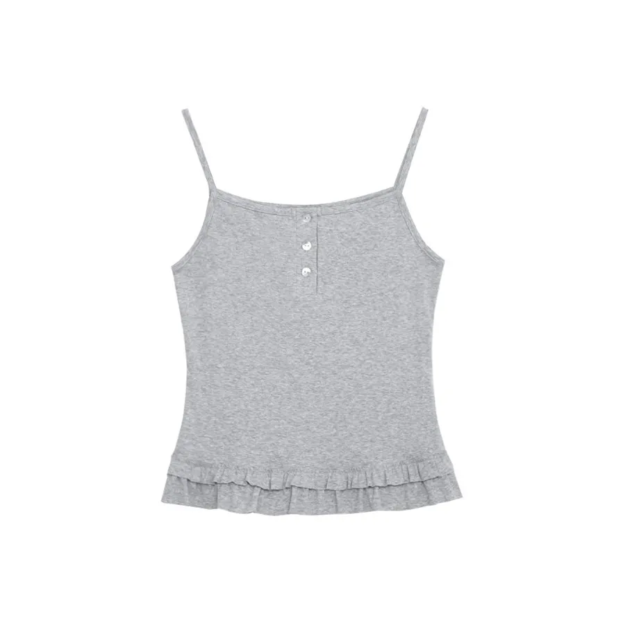 UNSPECIFIED Кружевная отделка Пряжка Топ на бретелях Женские