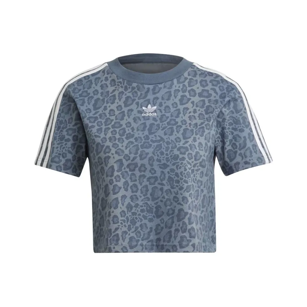 Adidas Originals T-Shirt Женская Многоцветная Синяя Серый