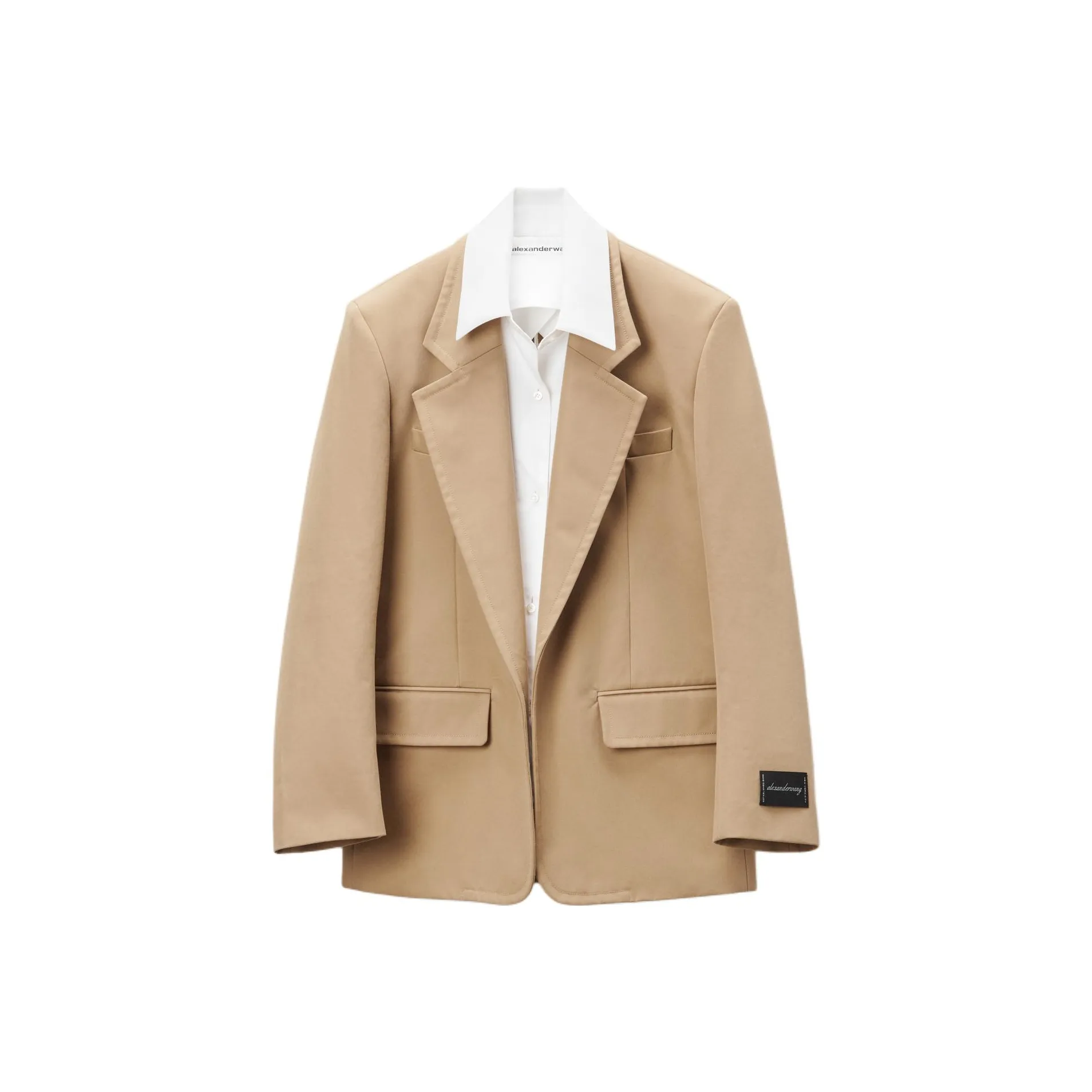 Alexander Wang Pre Styled Layered Logo Patch Single Breasted Blazer