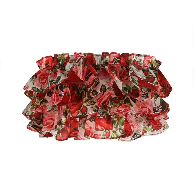 Selkie Коллекция SS25 Без бретелей Топ Женская Белая Основа Розовый С принтом