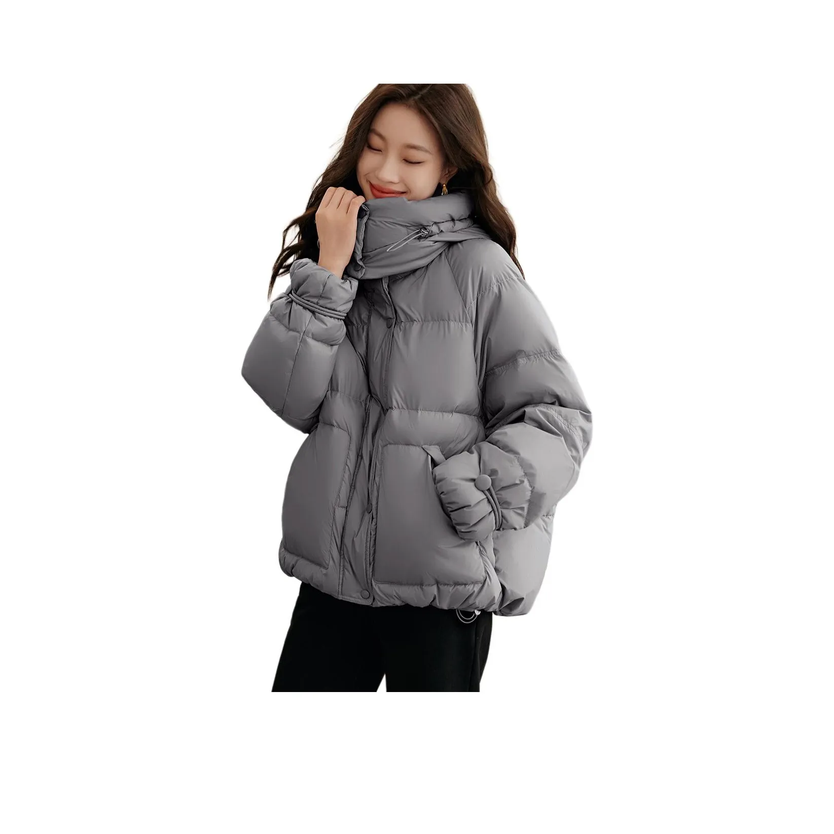 Mo Han Yi Mei Пуховик Женские Темно-Серый