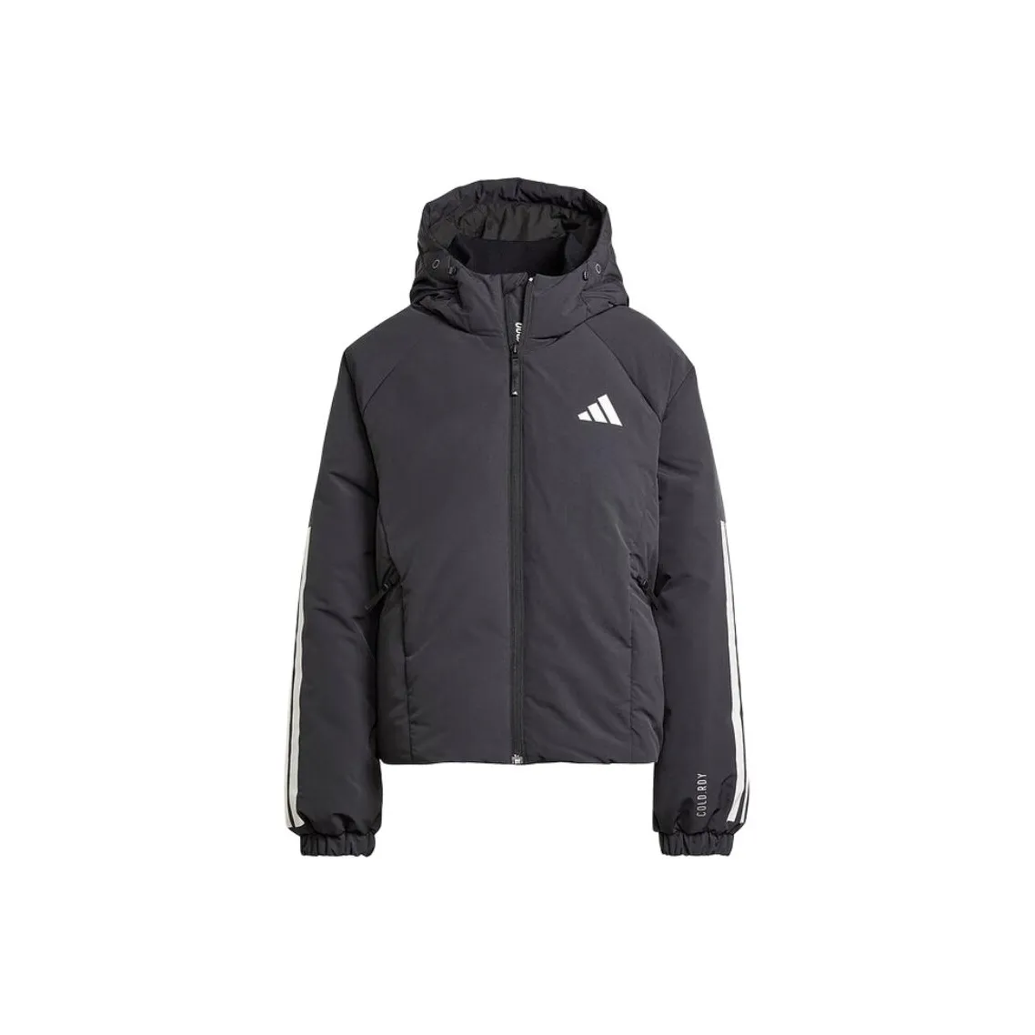 Adidas 3 Stripes 2024 Осенний Пуховик Женские Черный