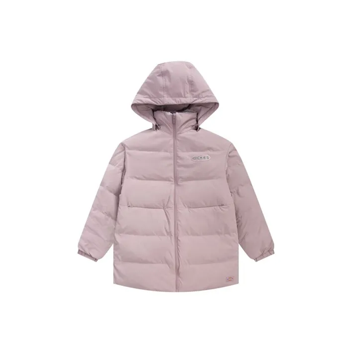 Dickies Однотонный С капюшоном Пуховик Женский Светло-фиолетовый