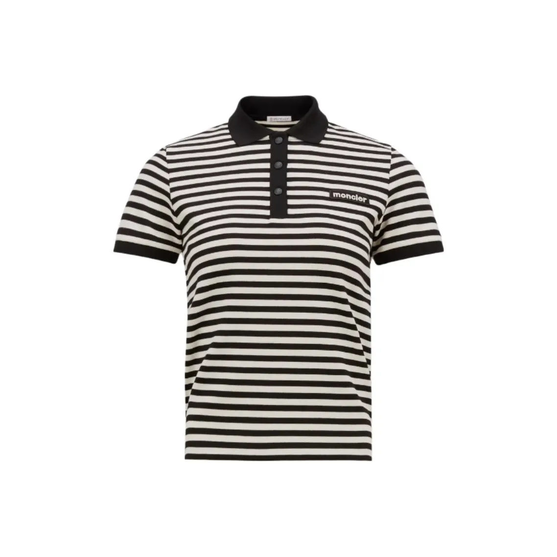 Moncler Logo Patch Striped Polo Shirt