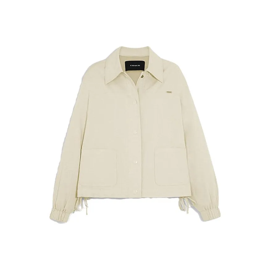 COACH SS23 Куртки и Пальто Женские Айвори Белый