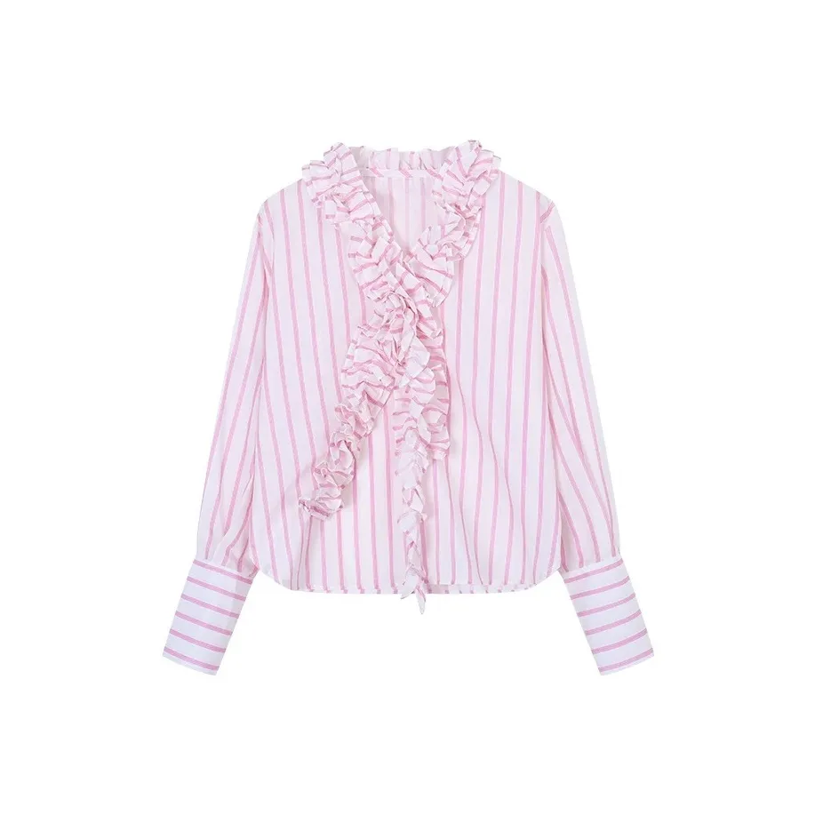 Fish Rabbits Длинный рукав рубашка женский розовый