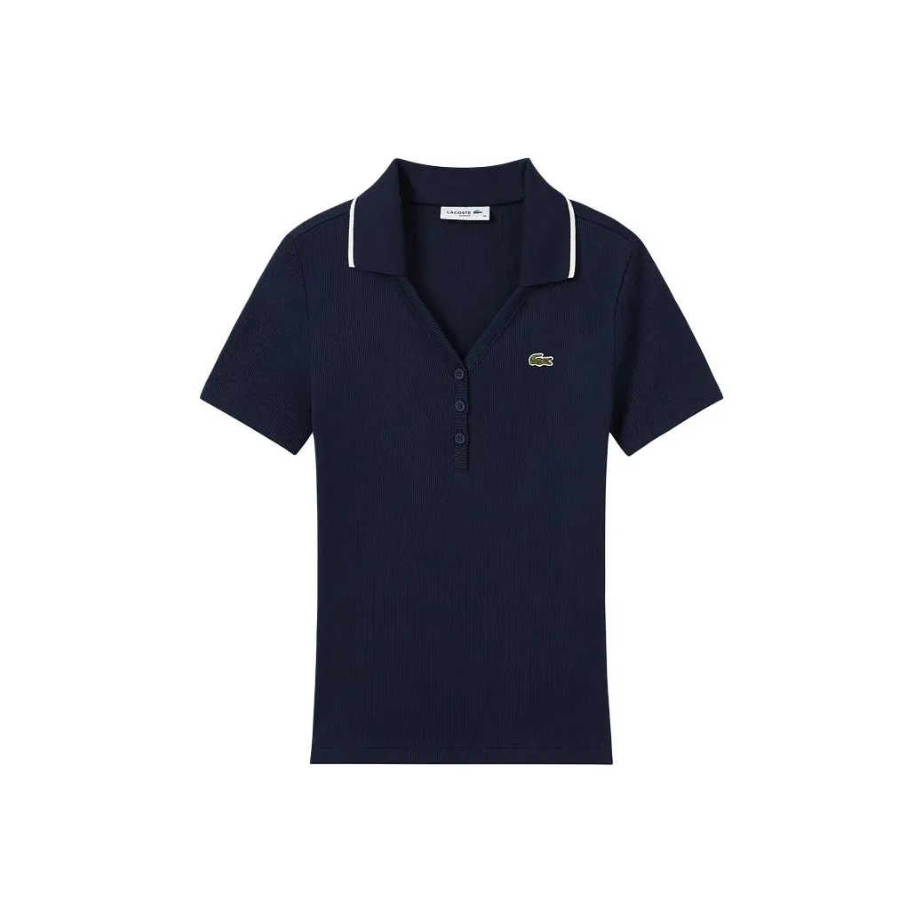 LACOSTE Collaboration SS25 Поло Женское Темно-синий Белый Многоцветный