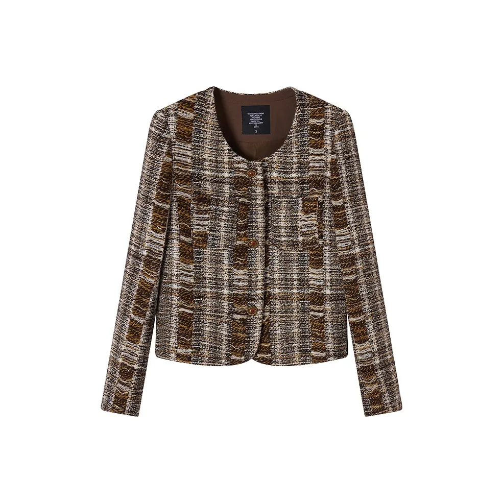 Ouyang Jackets Coats Women's Maillard Style Brown
