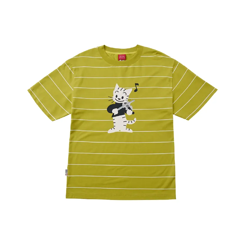 Checkitout x YUANTIANZHI LIANMINGKUAN T-рубашка унисекс горчично-желтый белый