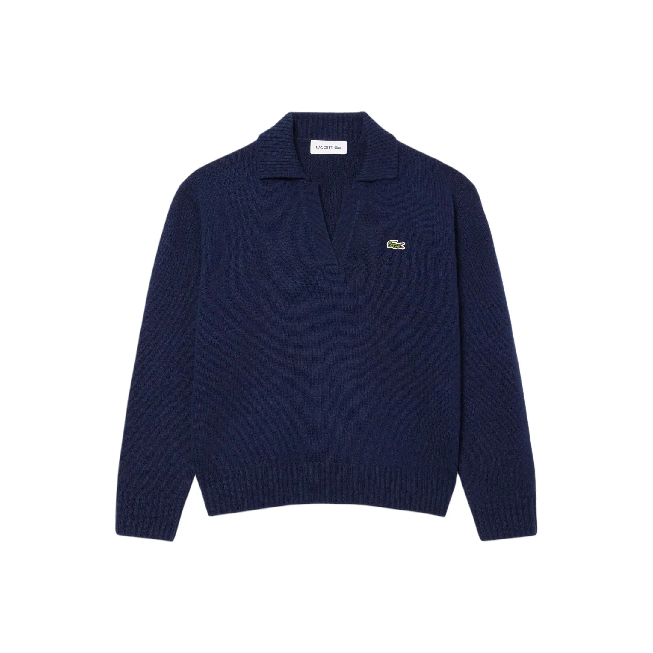 Свитер из кашемира с сотрудничеством LACOSTE женский морской синий