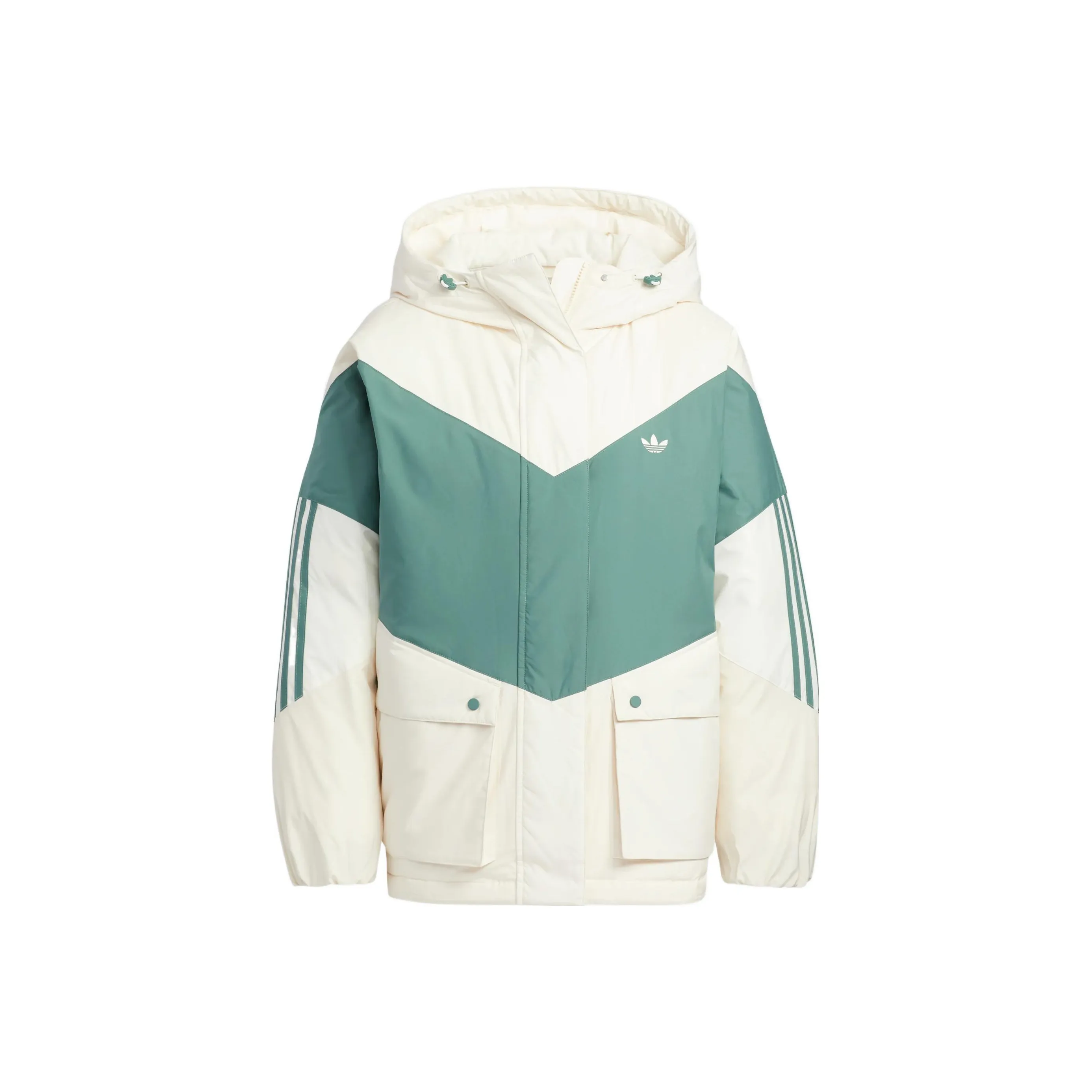 Adidas Originals COLORBLOCK DOWN Jacket Women's White Green