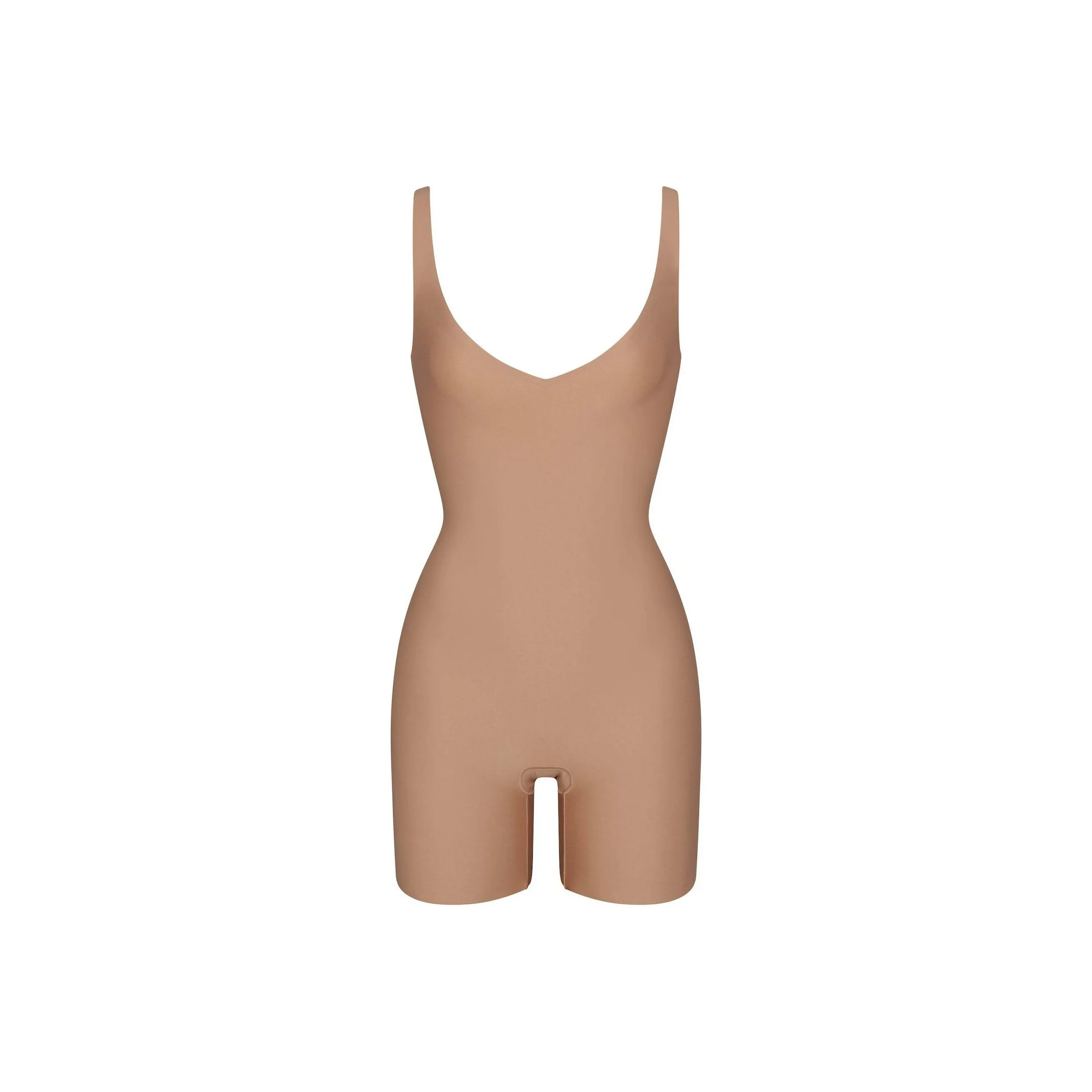 SKIMS UNLINED PLUNGE MID THIGH BODYSUIT Jumpsuit Women's SIENNA/Ochre