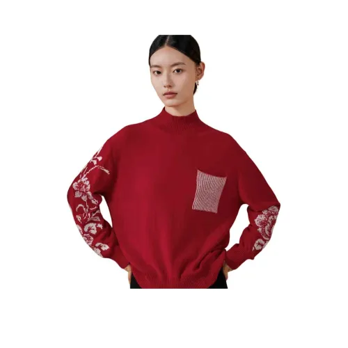 MIHUANG Красный Женские Кашемировые Свитеры