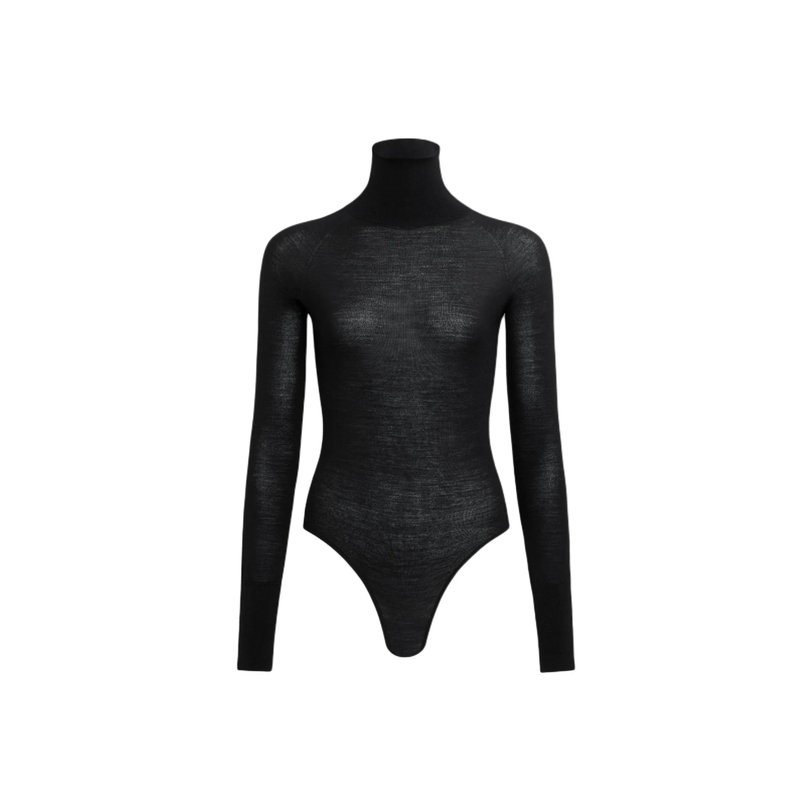 Alaïa Semi Sheer High Neck Knitted Bodysuit