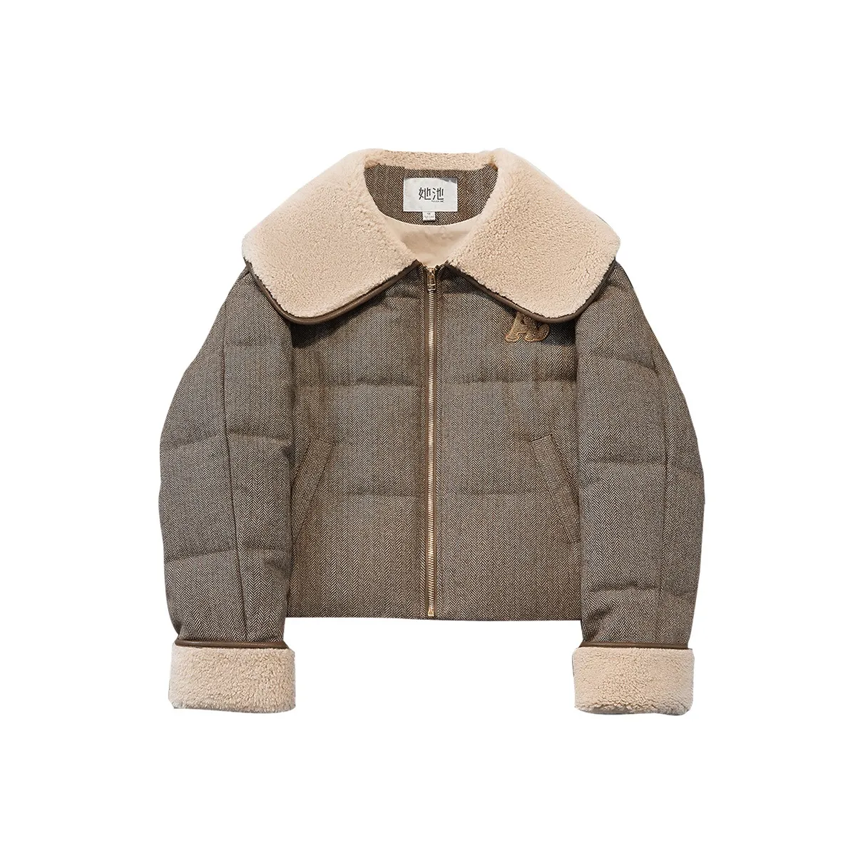 TOUCH Пуховик Женские Кофе Саржа