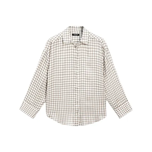 Massimo Dutti Жемчужно-серые Женские Рубашки