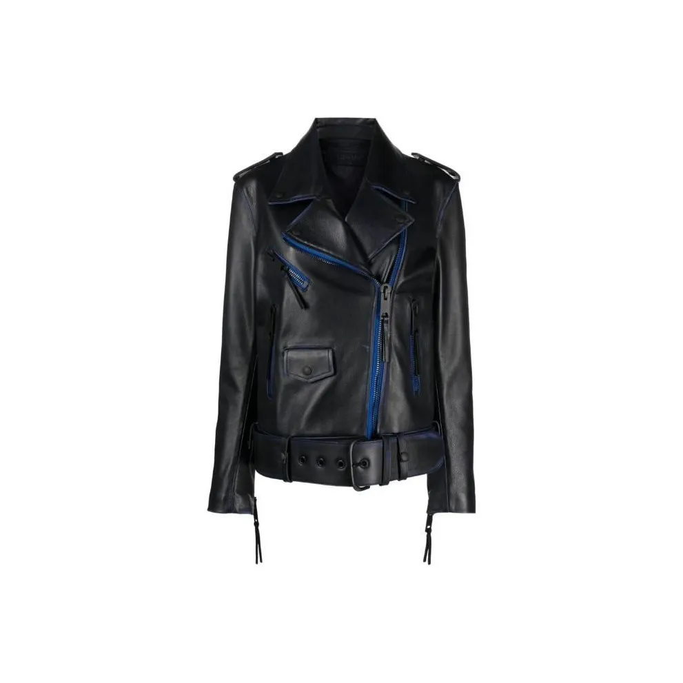 OFF-WHITE Contrast-trim Leather Jacket