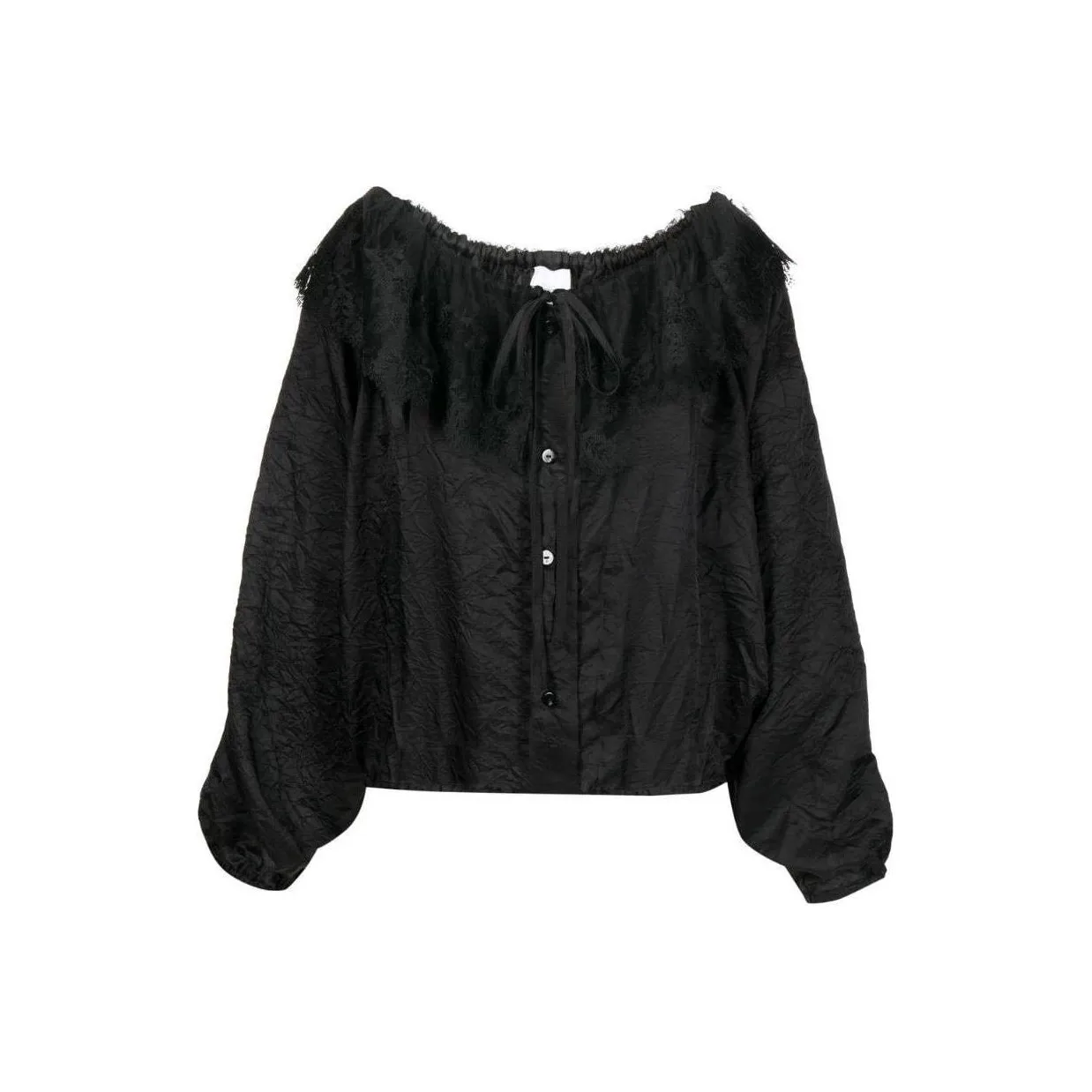 Patou Laced Detail Tie Neck Blouse