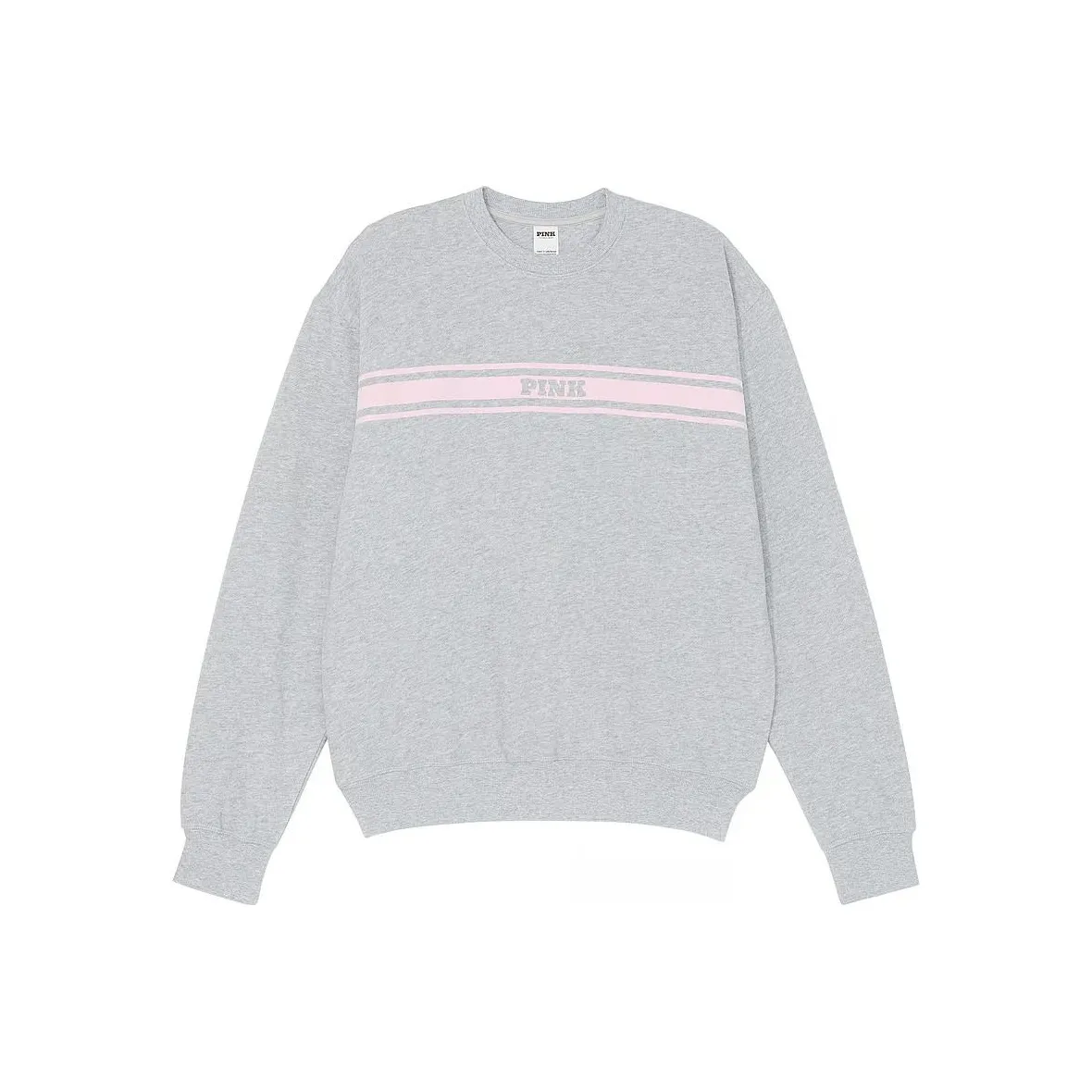 Victoria's Secret PINK Ivy Fleece Classic Bling Crew Sweatshirt/MHG Sweatshirt Women's Medium Gray