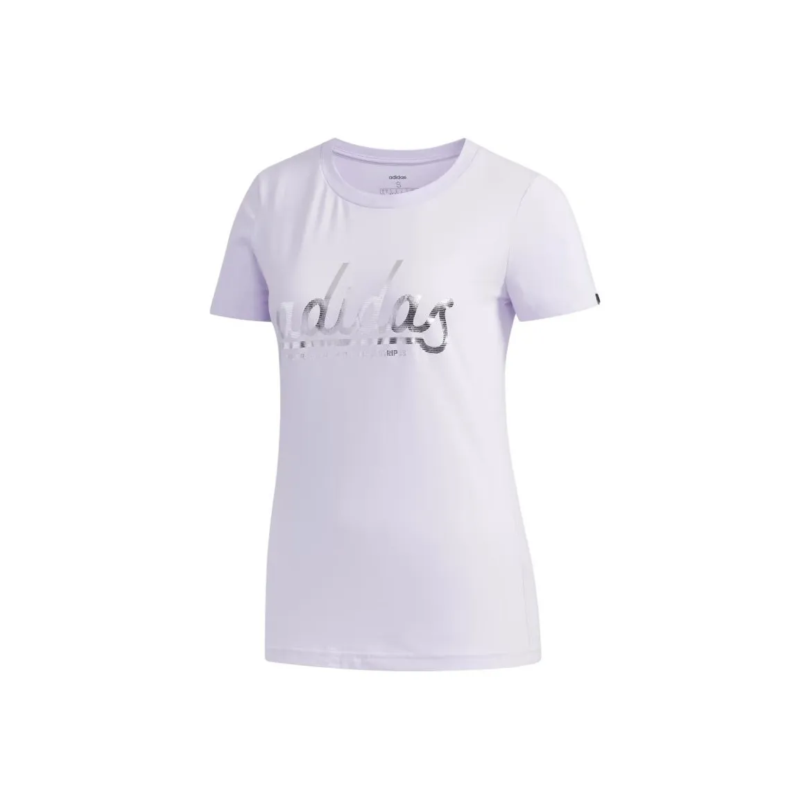 Adidas T-Shirt Женская Фиолетовая Серебряная Металлическая