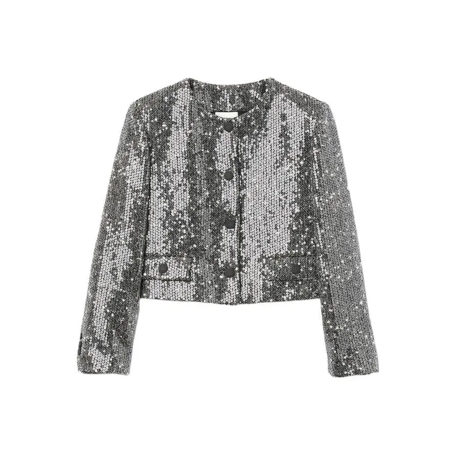 Sandro Sequinned Cropped Jacket