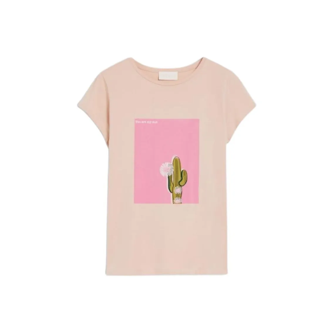 I BLUES Drop Shoulder Sleeve T Shirt Women's Pastel Pink