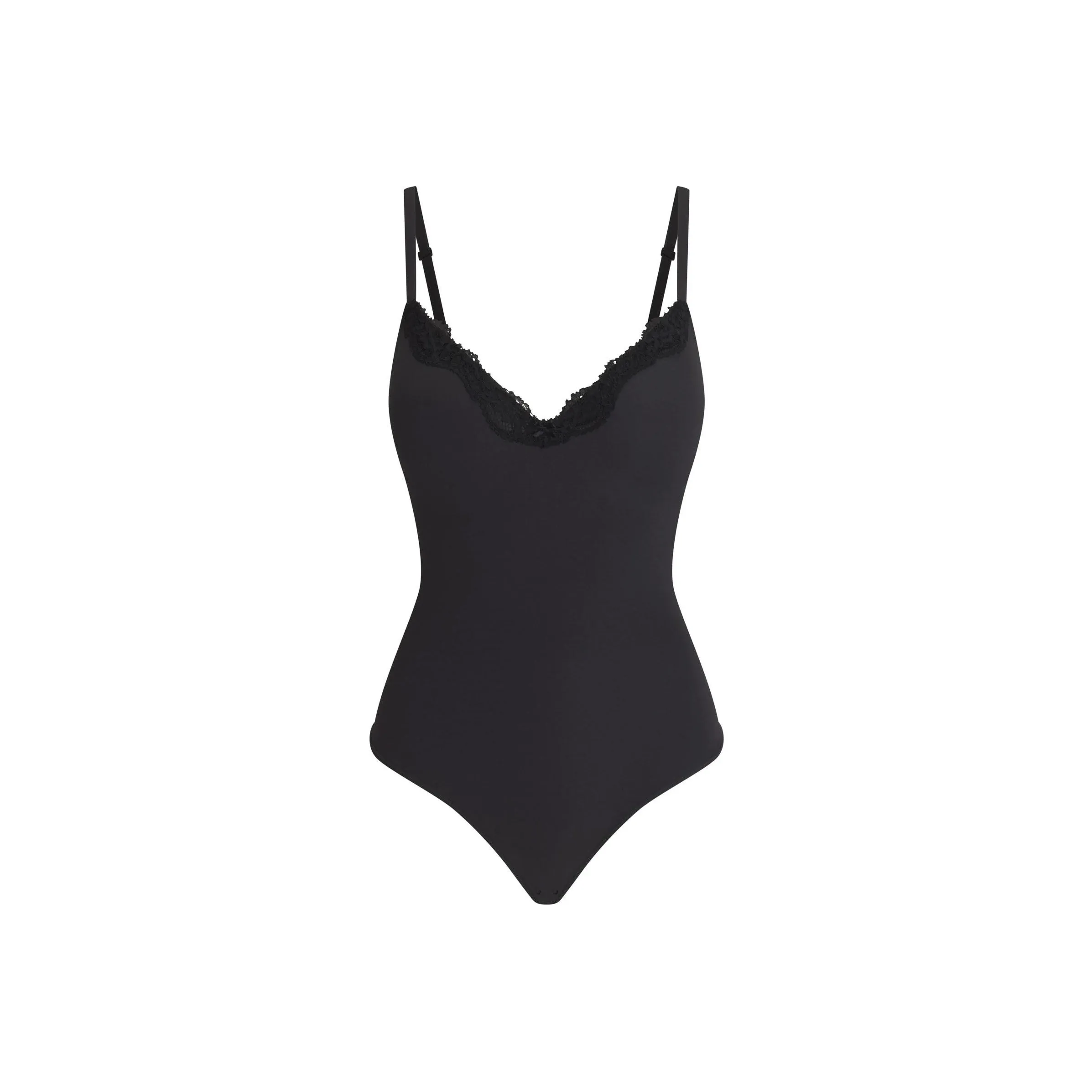 SKIMS FW24 FITS EVERYBODY LACE PUSH UP BODYSUIT Jumpsuit Women's ONYX/Onyx