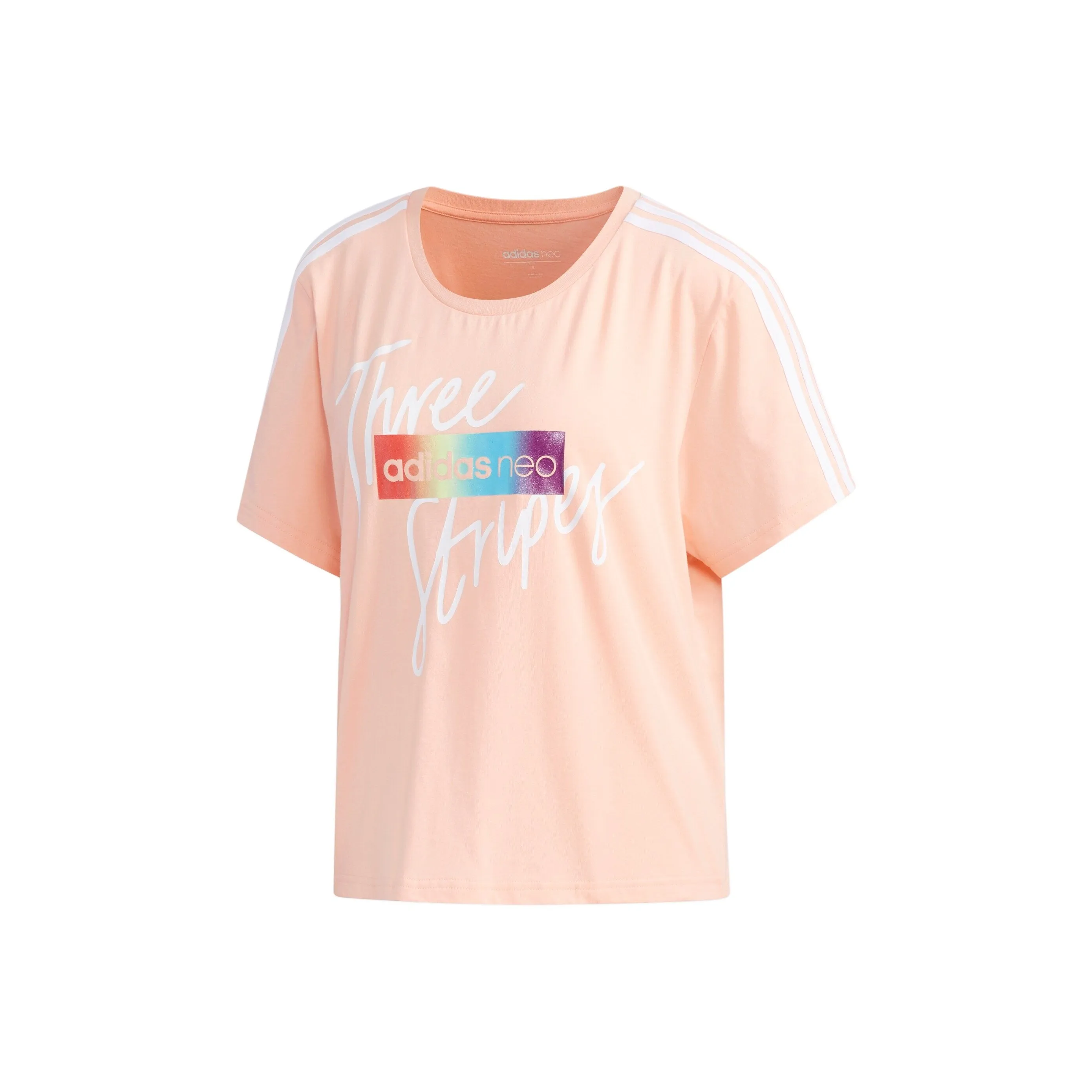 Adidas Neo T Shirt Женская Яркая Светло-Розовая