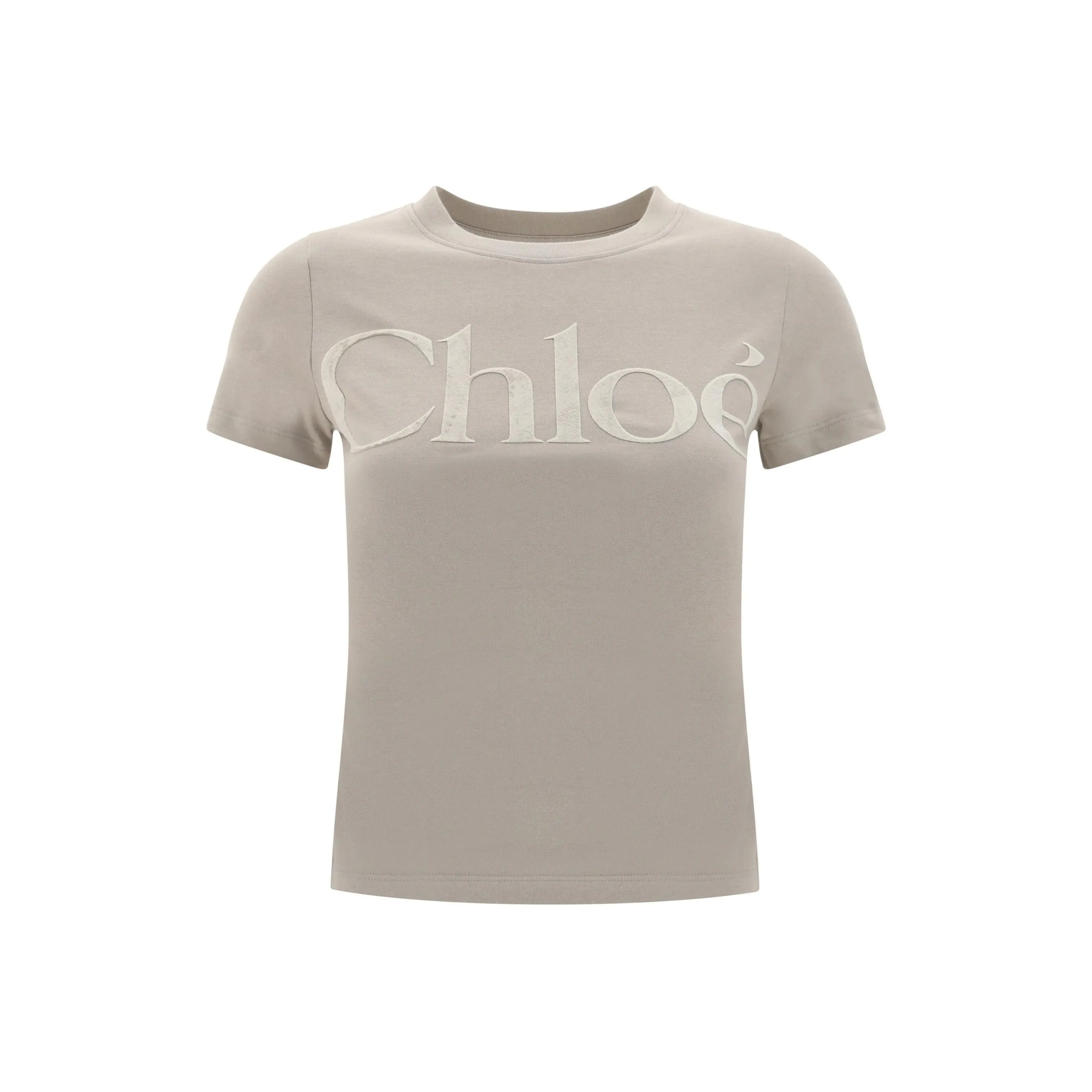 Chloé Velvet Logo Crewneck T Shirt