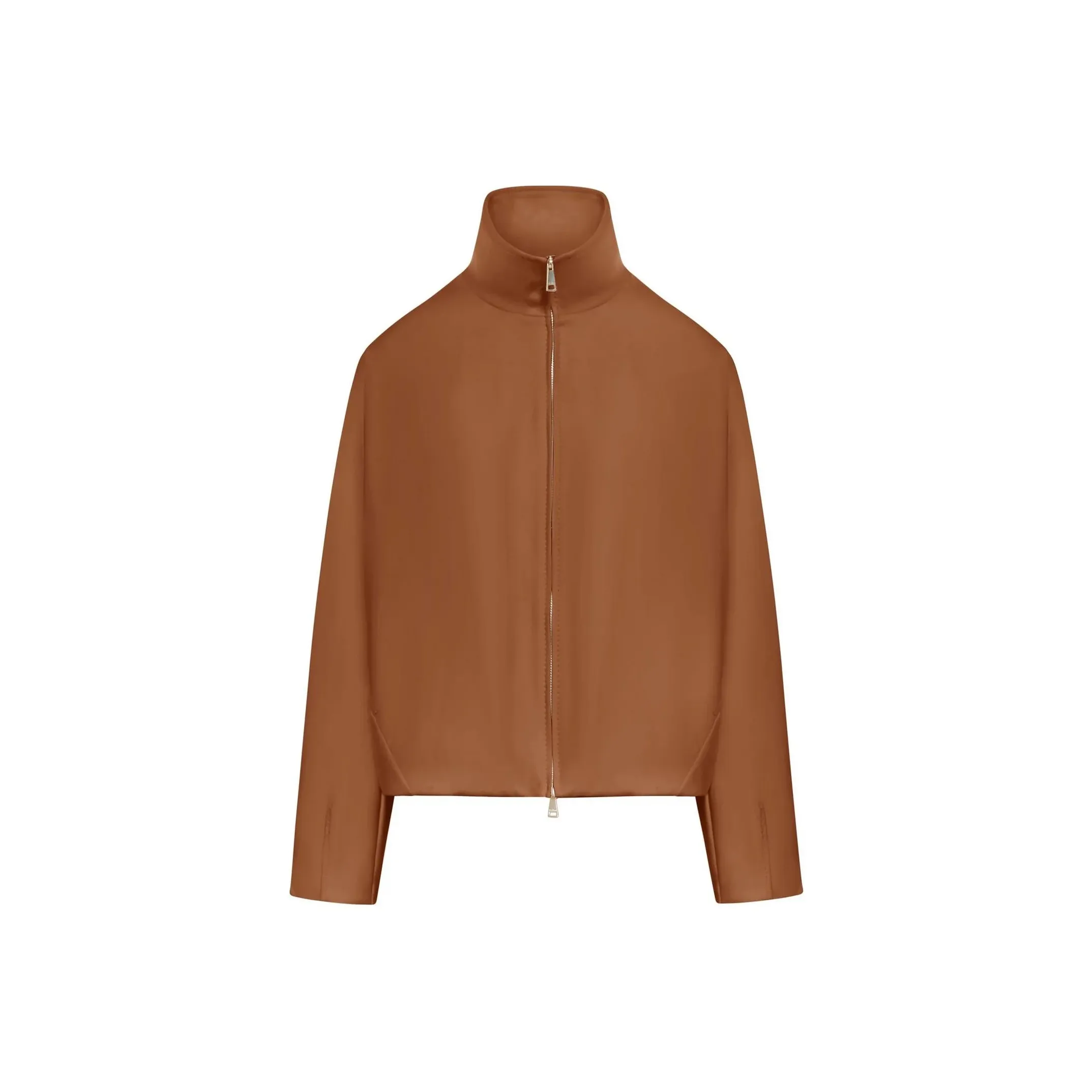 MaxMara Plava Zip Up High Neck Jacket