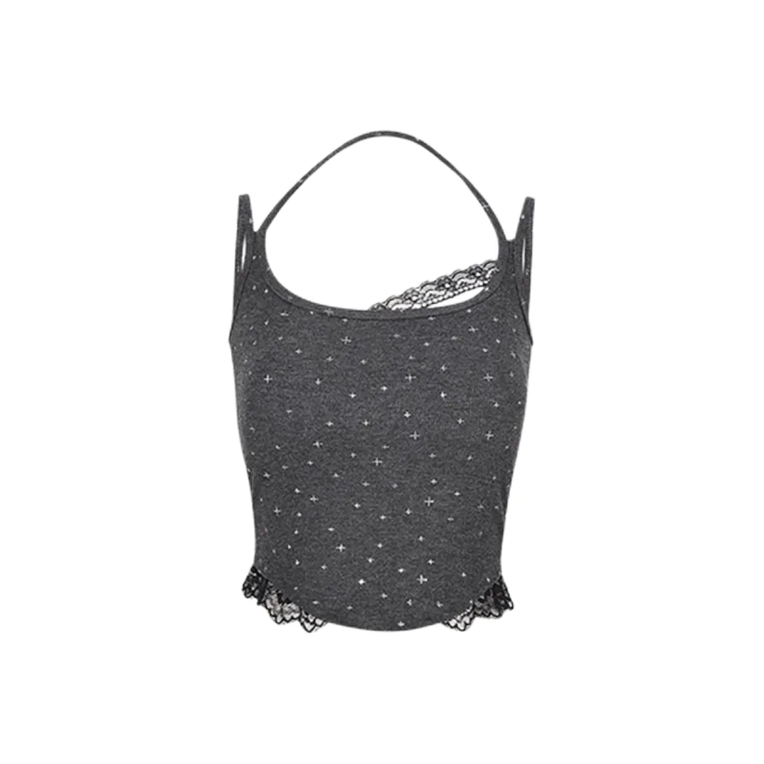 ABBY GODDESS Топ на бретелях Женский Серый