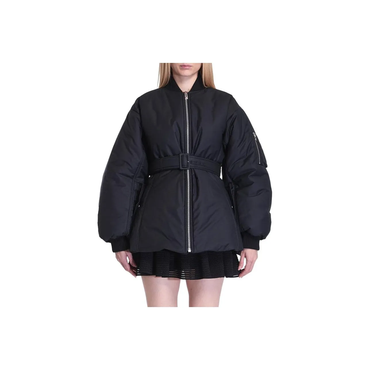 Alaia Zip Up Belted Bomber Jacket