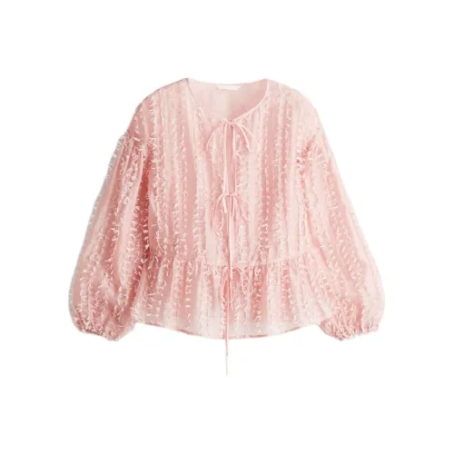 H&M Новогодние Светло-розовые Женские Рубашки