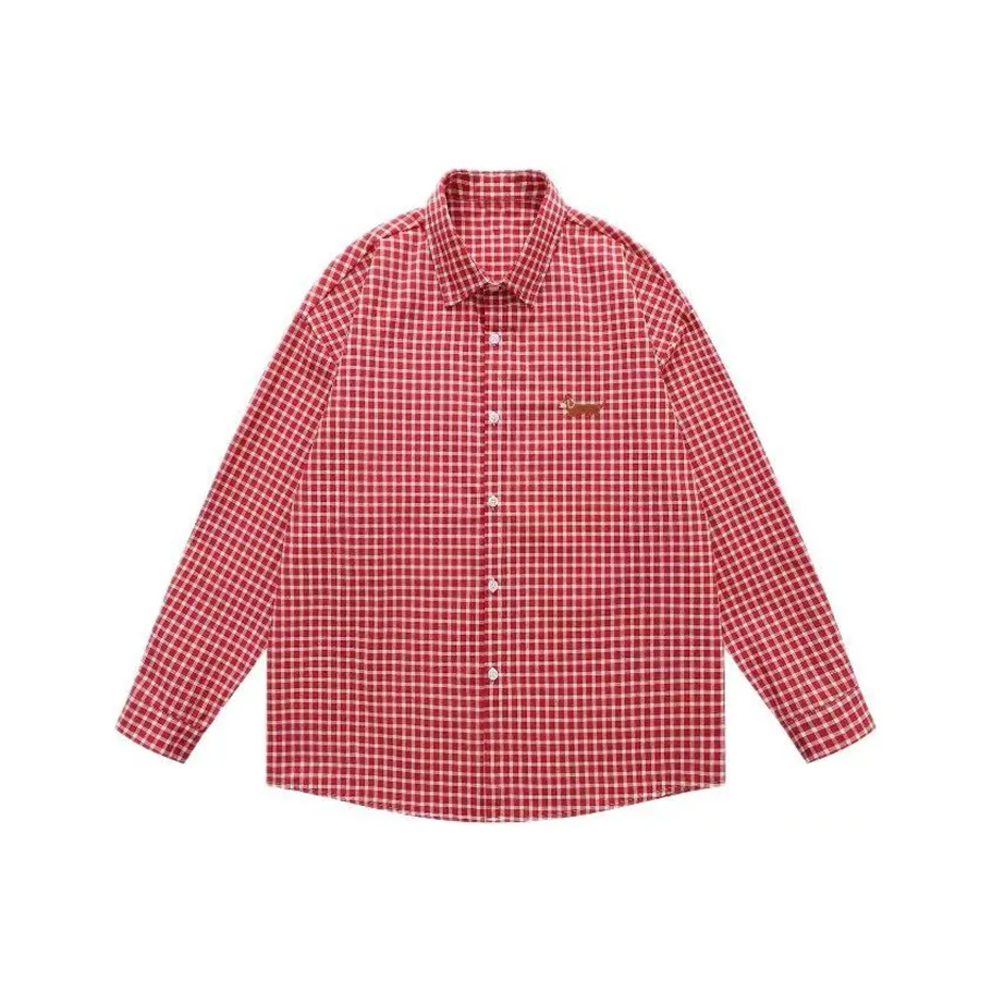 COVT Красная клетка Рубашка Женские Рубашки