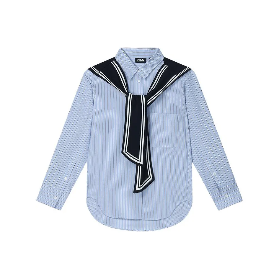 FILA Рубашка Женская Синяя Звезда Цветочный Дизайн Синий