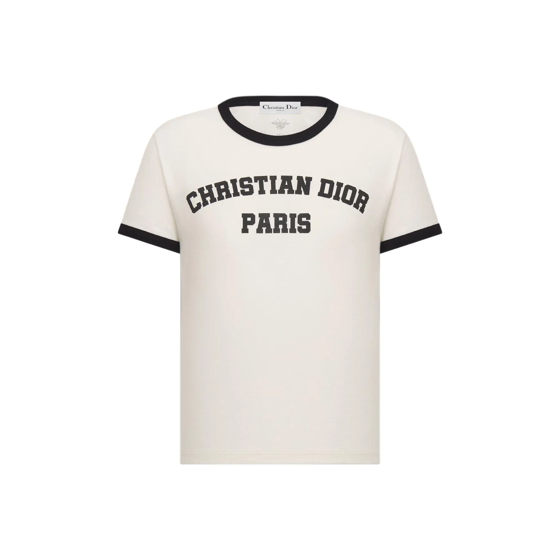 DIOR Cruise Early Spring Collection Logo Letter Print Crew Neck Short Sleeved T Shirt Women's White