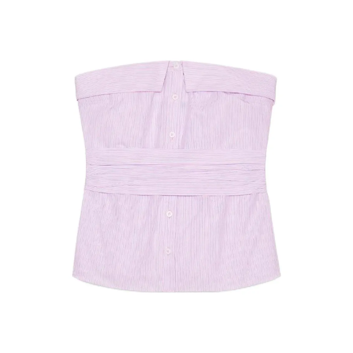 ZARA Без бретелек Топ Женский Розовый Белый