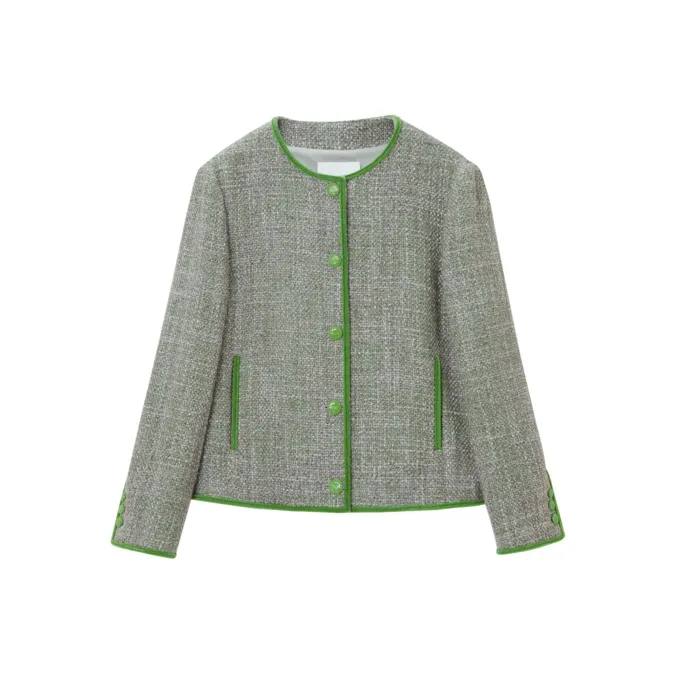 OVV Jackets Women's Green Gray Pattern A6