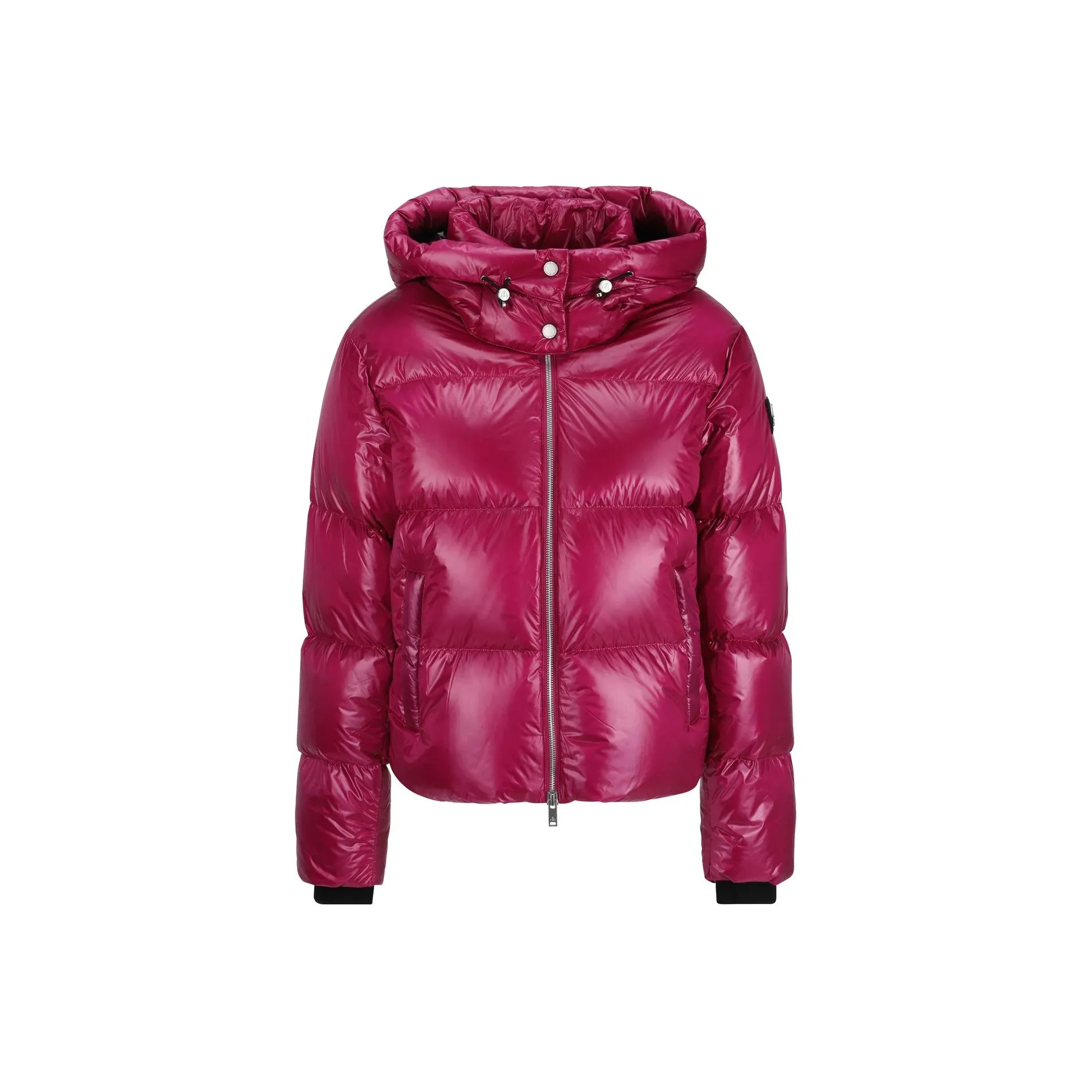 Moose Knuckles Logo Patch Zip Up Puffer Jacket