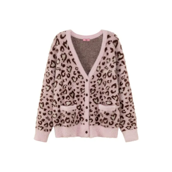 CHUU Knitwear Women's Pink Leopard Print