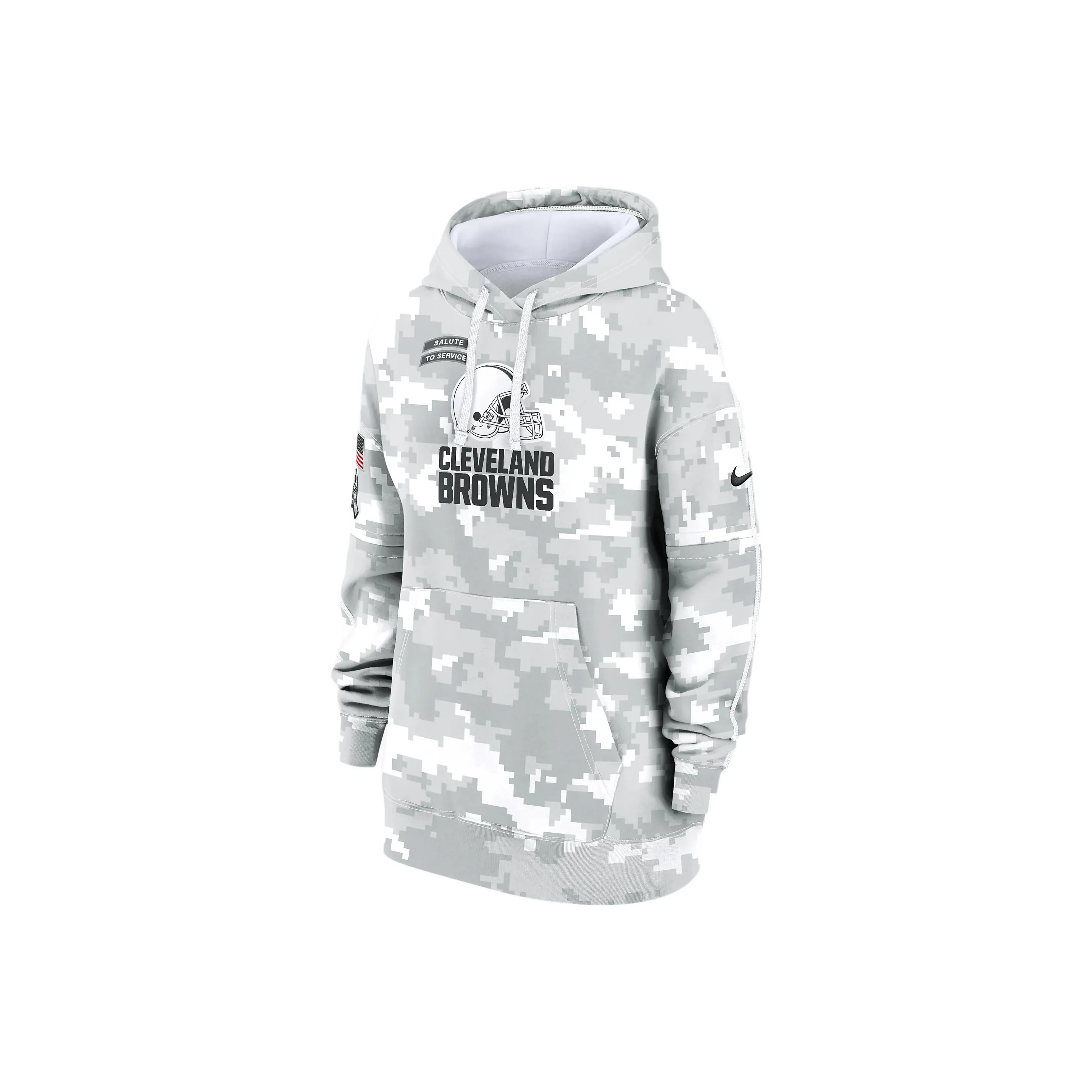 nike release Cleveland Browns Salute To Service Primary Edge Club Women's nike release Nfl Pullover Hoodie